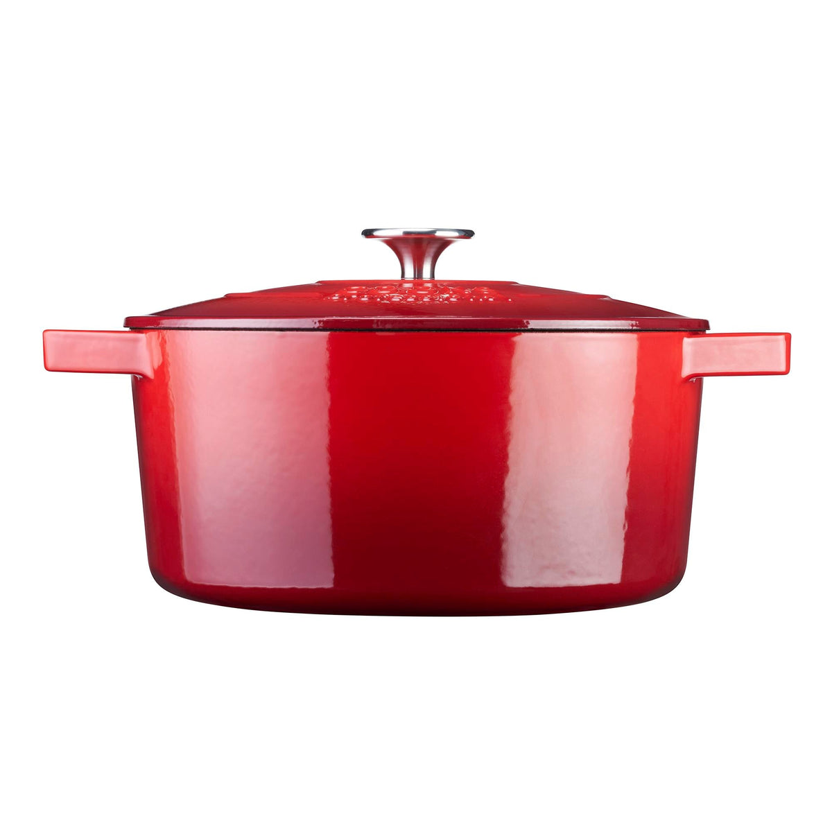 Cast Iron Casserole Dish 26cm Oven Proof Pan & Lid | 26cm | Red