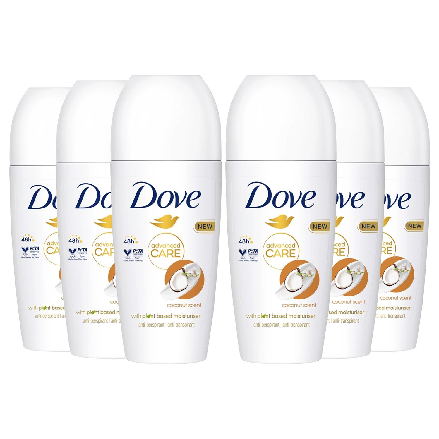 Antiperspirant Advanced Care Deodorant With Coconut Scent 48h, 6x 50ml