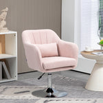 Stylish Retro Linen Swivel Tub Chair Steel Frame Cushion | One Size | Pink