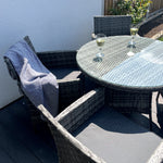 Amazon 5-piece Rattan Wicker Relaxed Garden Dining Set