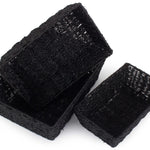 Black Paper Rope Tray | Set-of-3 | Black