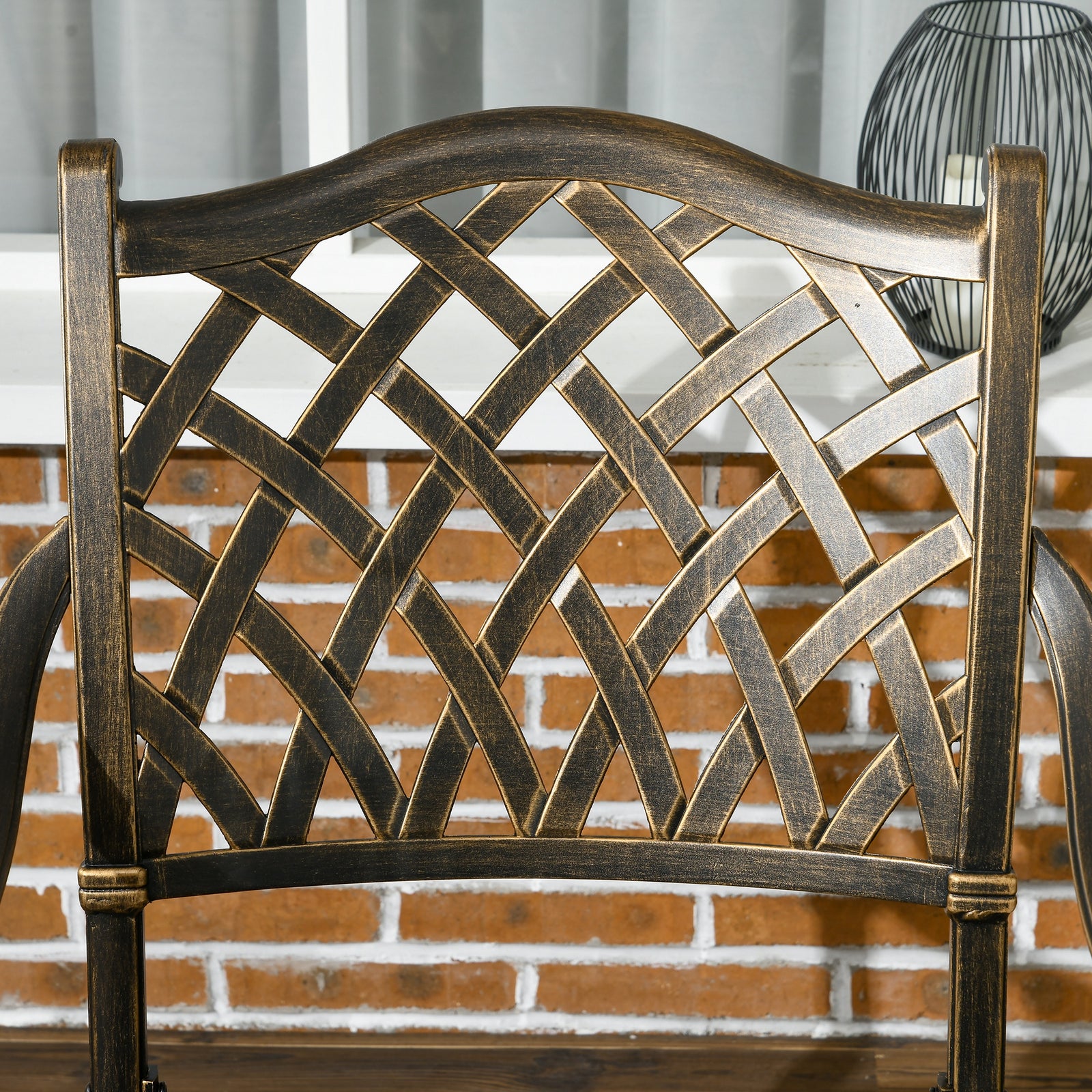 5pcs Garden Dining Set 4 Chairs Table W/ Hole