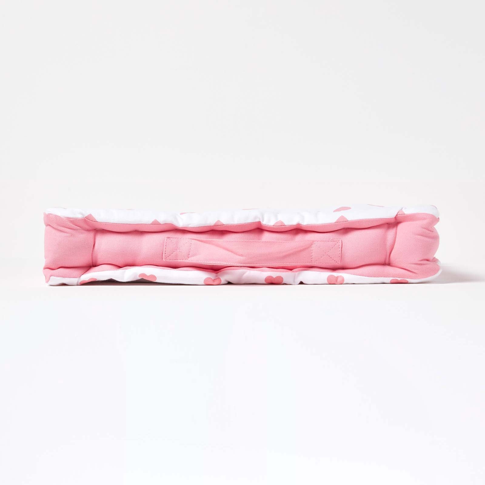 Cotton Hearts Print Floor Cushion | 50cm x 50cm | Pink