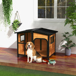 Wooden Dog Kennel, Dog House With Removable Floor, Asphalt And Openable Roof | Yellow