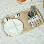 Wicker Picnic Basket For 2 W/ Pine Wood Lid