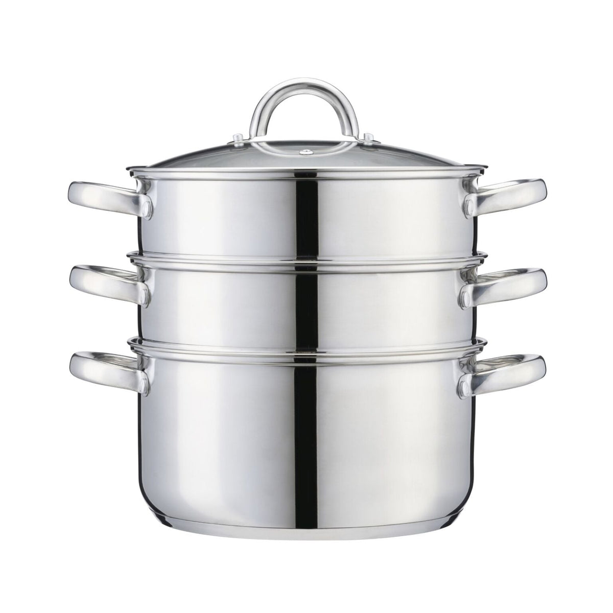 3 Tier Stainless-steel Steamer Pan | 24cm | Silver