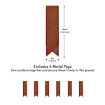 1m Heavy Duty Metal Garden Borders With Pega - Set Of 5 | Rust