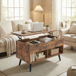 HOMCOM Lift Top Coffee Table Hidden Storage 75 Cm Rustic Brown