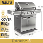 Premium Waterproof Bbq Cover Large Outdoor Barbecue Grills Cover 600d Oxford Fabric Uv Protection, Pvc Lining | 183cm | Black