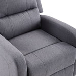 Living and Home Modern Linen Recliner Chair – Push-back Single Sofa With 140° Recline & Footrest,grey