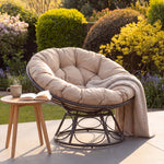 Amara Indoor Or Outdoor Swivel Papasan Chair | Grey