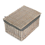 White Wash Steamed Cotton Lined Storage Basket | Set-of-3 | Gray