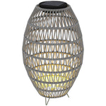 Rattan Solar Lamp, Auto On/off Garden Lantern | Gray