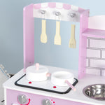 Kids Kitchen Play Set W/ Sounds Utensils Pans Storage 3 Yrs+