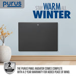 Electric Panel Heater Eco Radiator Grey Wall Mounted & Freestanding Thermostat Control & Setback Timer Lot 20 | 600w | Grey