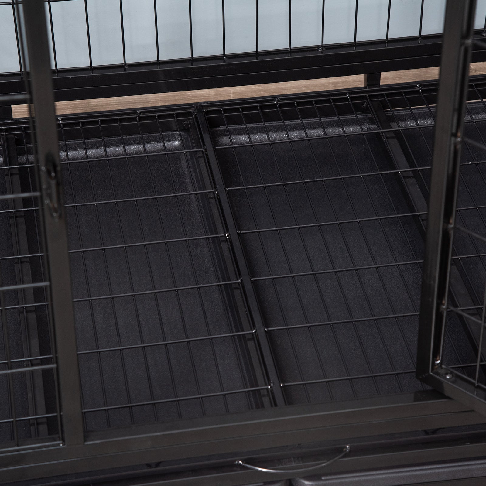 Heavy Duty Dog Cage W/ Wheels, Tray - M L