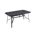 Rectangular Garden Tempered Glass Black Marble Coffee Table - 120w X 80d X 72h Cm