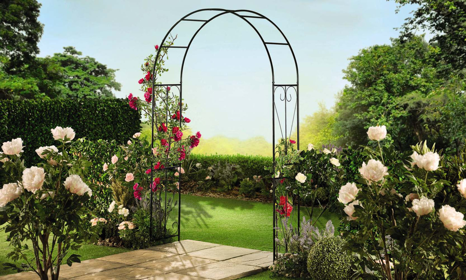 Metal Garden Arch 2.2m Swirl Design