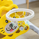 2 In 1 Kids Slide For Indoor Use With Basketball Hoop For 18-36 Months | Yellow
