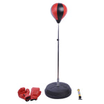 Kids Adjustable Boxing Punching Ball Set W/ Gloves | Red
