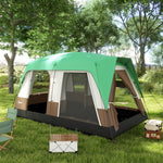 Camping Tent With 3000mm Waterproof Rainfly & Screen Panels | Green