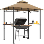 Outdoor Double-tier Bbq Gazebo Shelter Grill Canopy Barbecue