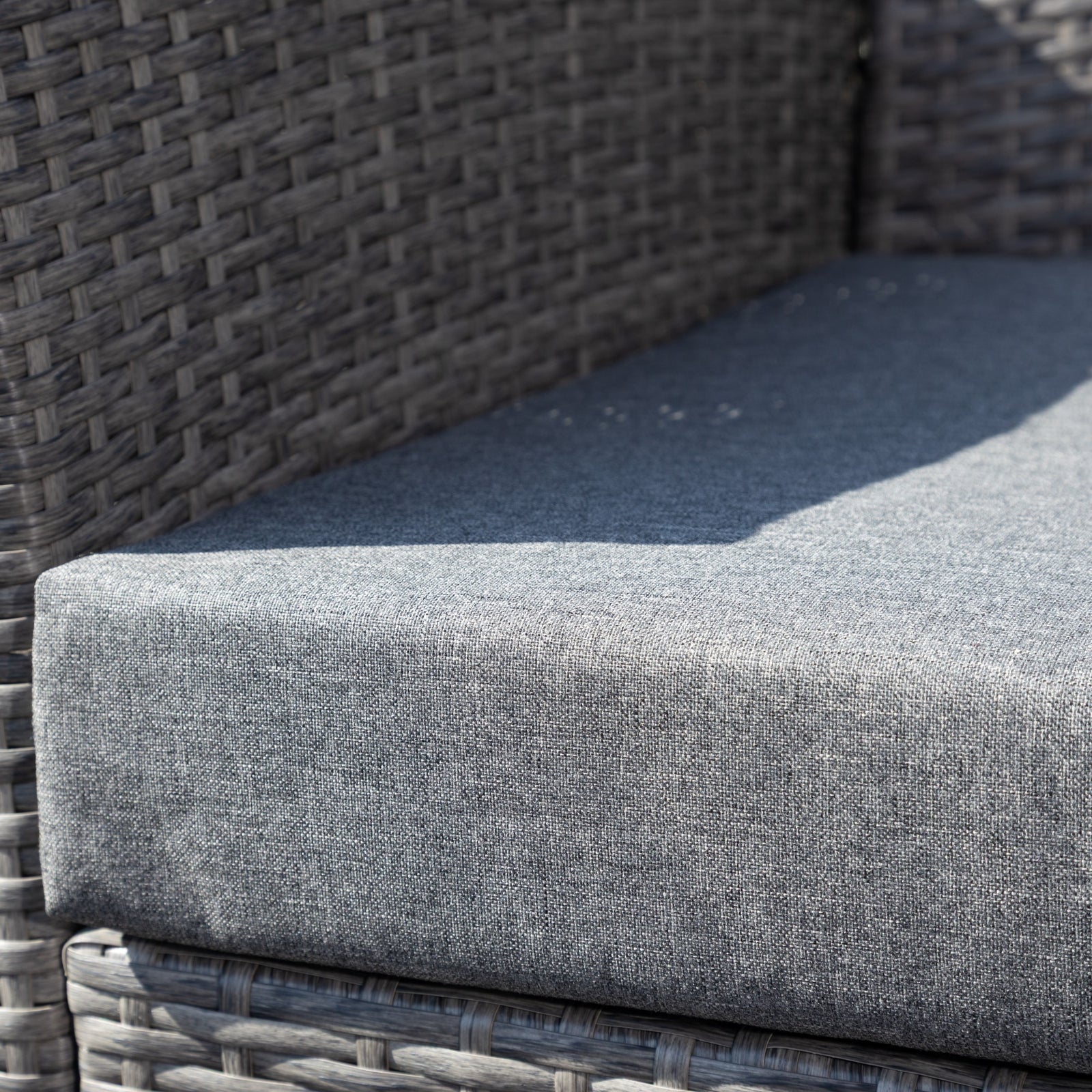 Covea Dark Grey Rattan Lounge Set - 2 Seat Sofa, 2 X Chairs + Table