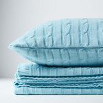 Combed Cotton Cable Knit Throw | 150cm x 200cm | Blue