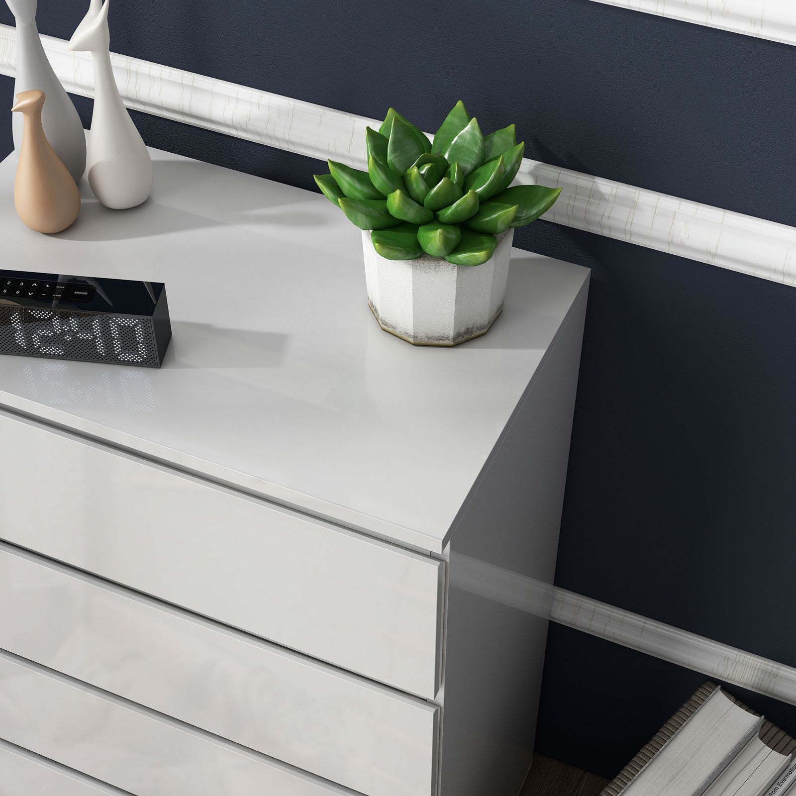 4/5 Drawer Bedroom Chest Of Drawers High Gloss | Medium | White