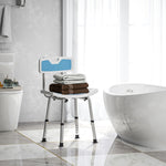 Shower Stool For Elderly Disabled Adjustable Shower Stool | One Size | Light Blue