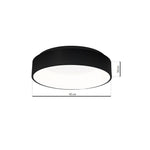 Ohio Led Flush Ceiling Lamp In Stylish Matt Black 24w(122w) With A Diameter Of 45cm