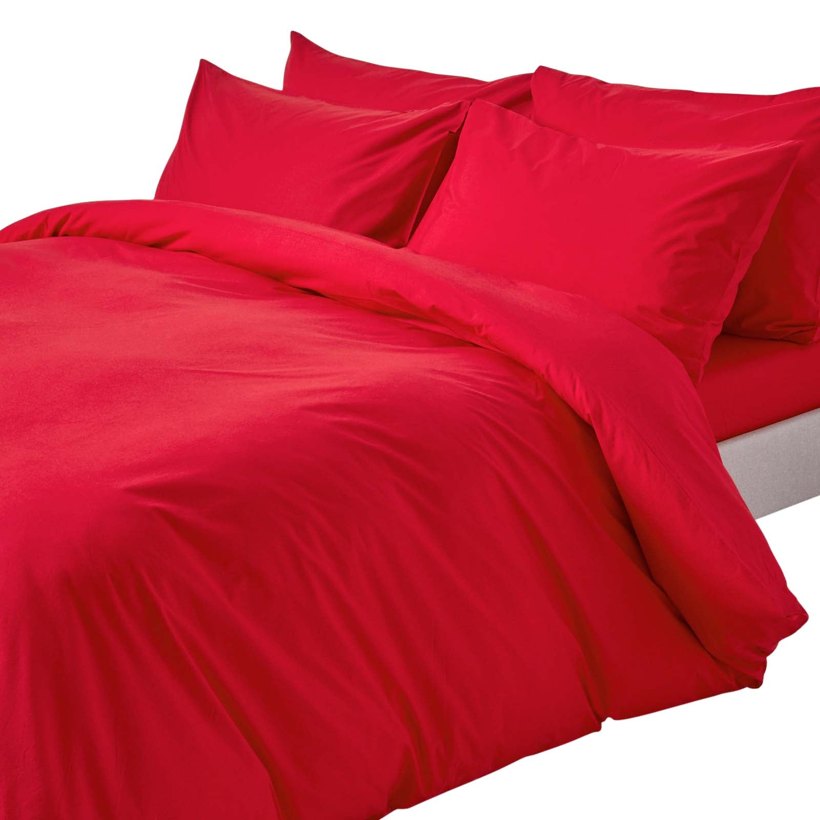 Egyptian Cotton Duvet Cover With Pillowcase, 200 Tc | King | Red