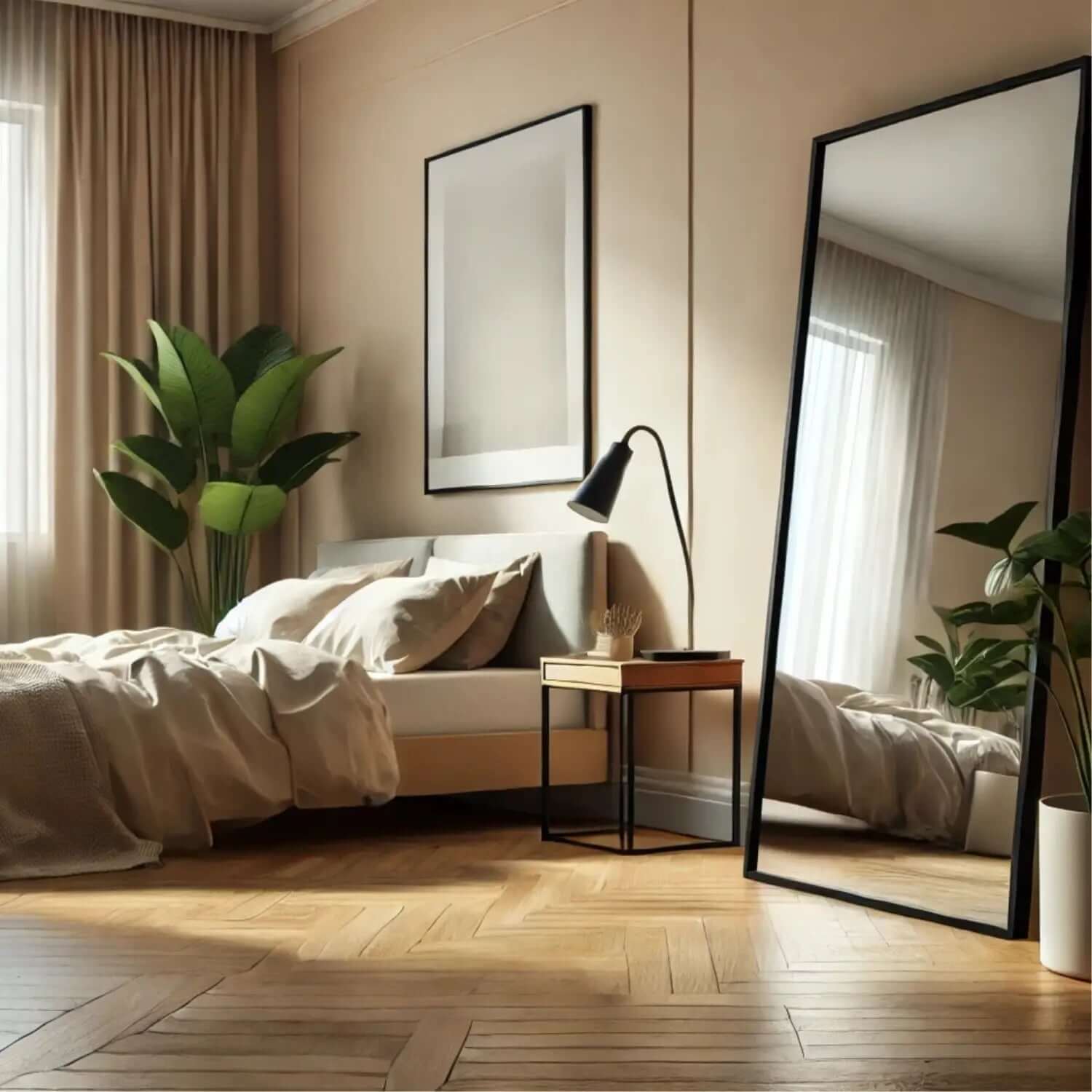 Takara - Leaner Black Metal Rectangle Mirror | 180cm x 90cm