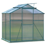 10 x 4/6/8/10 FT Green Aluminium Hobby Greenhouse With Openable Window | Small | Clear