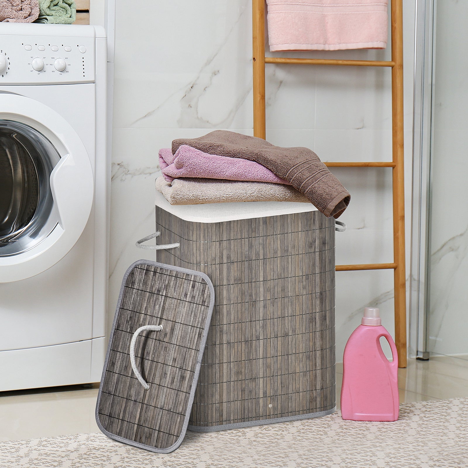 Collapsible Clothes Hamper With Lid Handles Removable Lining