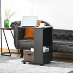 Mobile Sofa Side Table For Laptop Coffee W/ Storage | Black