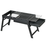 Galvanised Folding Camping Bbq, Black