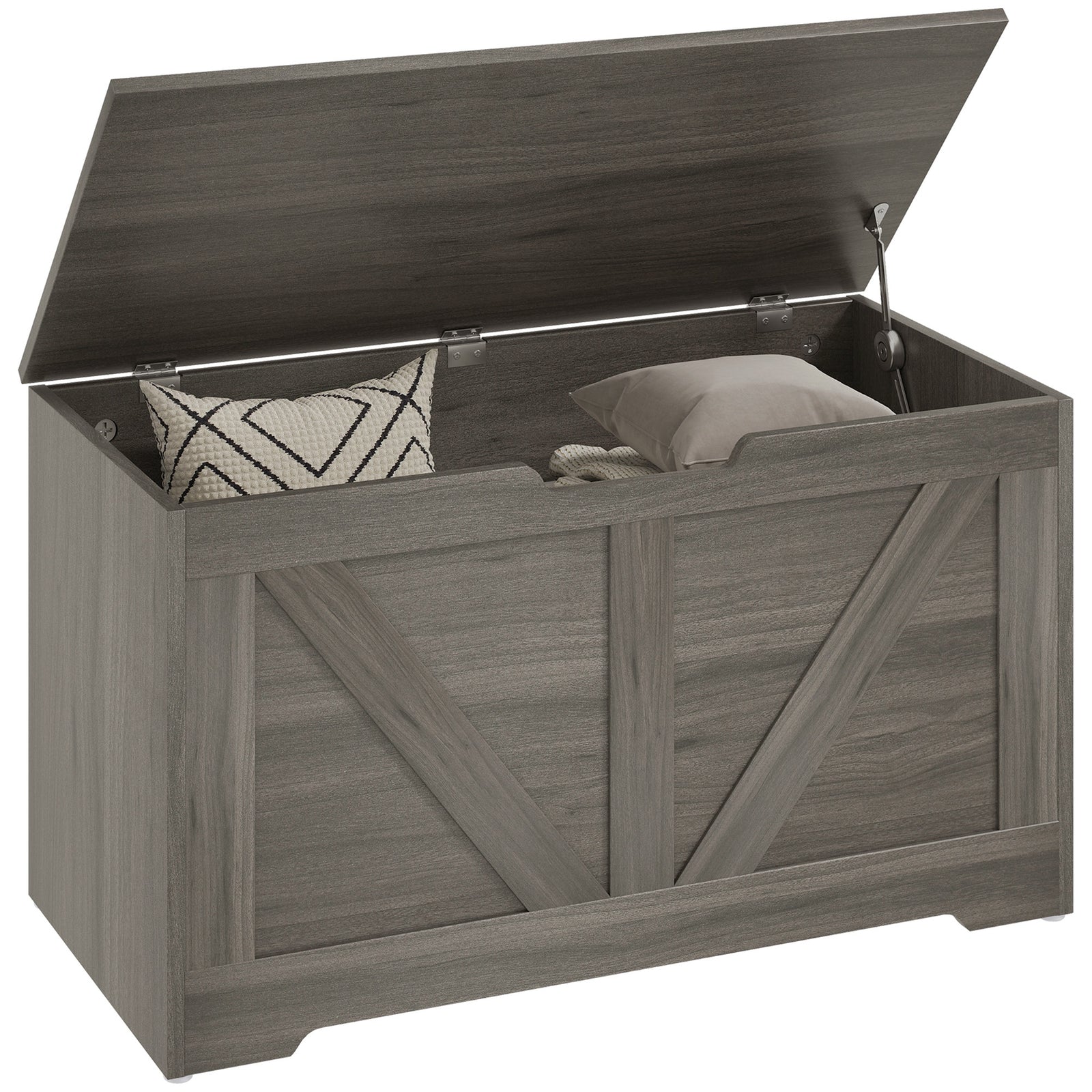 Storage Trunk With 2 Safety Hinges, 80cm | Charcoal Grey