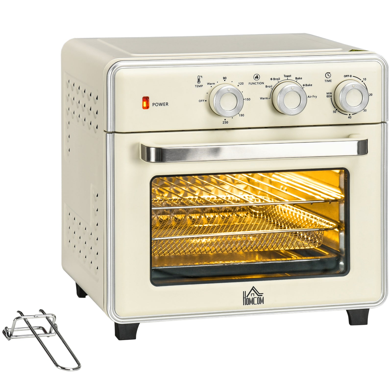 20l Mini Oven With Adjustable Temperature 60 Min Time | One Size | Cream