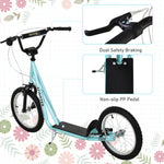 90-96cm Kids Kick Scooter W/ Adjustable Handlebar Inflatable Wheels | Blue