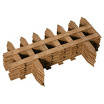 12 Wooden Picket Fences For Lawn, Brown