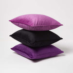 Filled Velvet Cushion With Piped Edge 46 X 46 Cm | 45cm x 45cm | Black