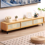 Wooden Tv Sand With Sliding Doors