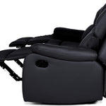 Manual Recliner Sofa 3 Seater Faux Leather | Black