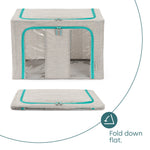 Folding Storage Bag With Metal Frame | One Size | Grey