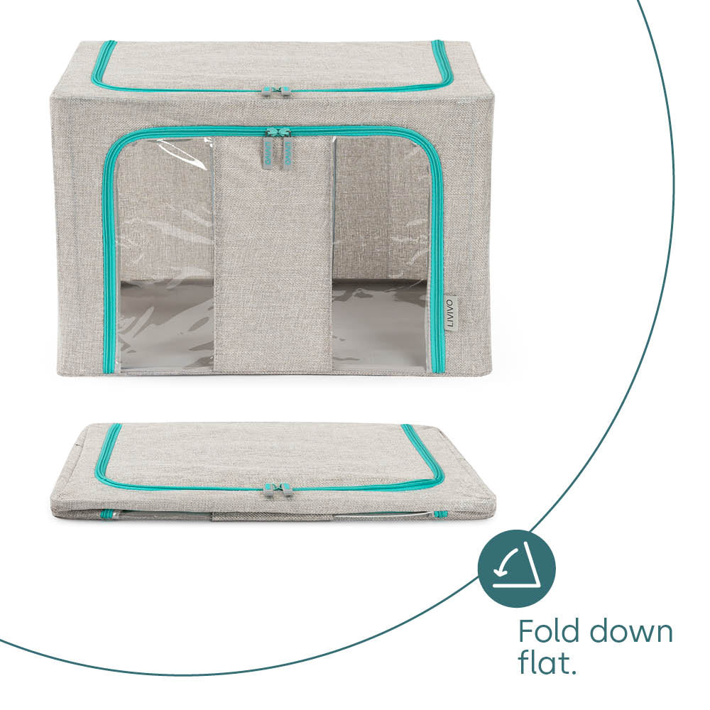Folding Storage Bag With Metal Frame | One Size | Grey
