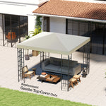 3x3m Gazebo Canopy Replacement Cover, With Drain Holes | Cream