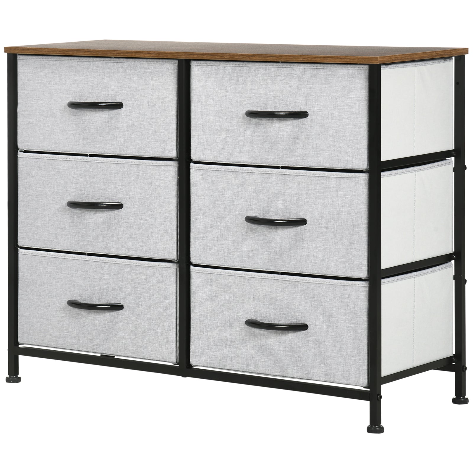 6/8 Drawer Fabric Chest Of Drawers W/ Wooden Top For Closet | Medium