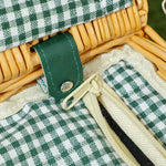 Wicker Picnic Basket For 2 W/ Insulated Cooler Bag