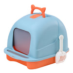 Durable Pp Cat Litter Box With Handle And Scoop Portable | Blue